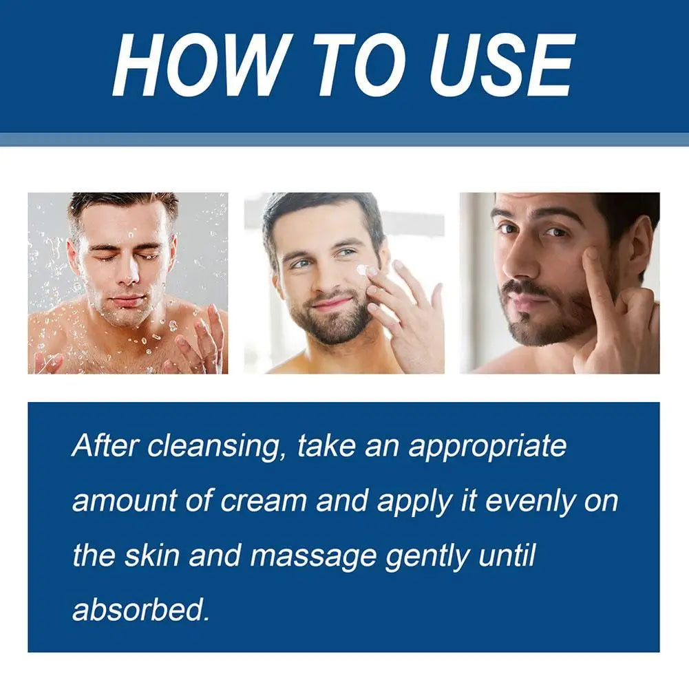 Crème hydratante pour le visage 6 en 1 pour hommes, 50ml, revitalisante, soins pour la peau, particules, avec collagène, Anti-vieillissement et rides