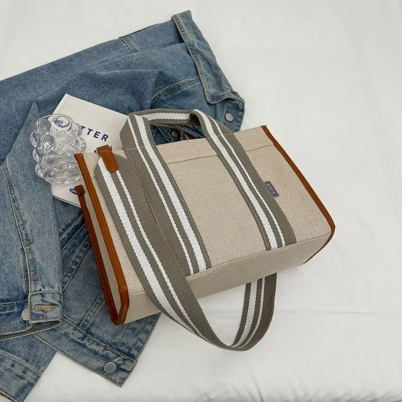 sac de luxe femme sac a mains femme sac bandouillère femme Sacs à main en tissu de lin pour femmes, sac à bandoulière rayé de grande capacité, sac fourre-tout de shopping, dernier document uni, lancé, qualité, 2024