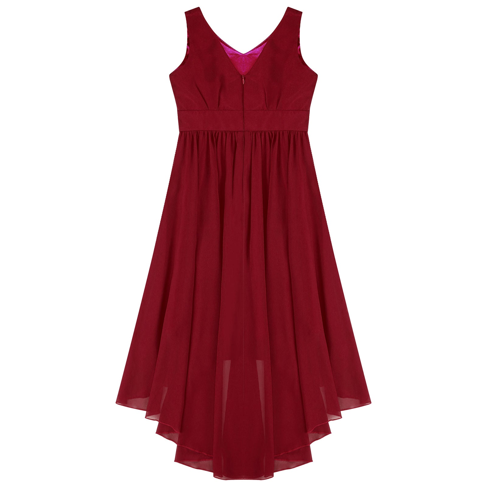 Robe perlée pour filles, élégante, brillante, rose, pour adolescentes, pour cérémonie de première Communion, ourlet Hi-Lo, fleur de demoiselle d'honneur