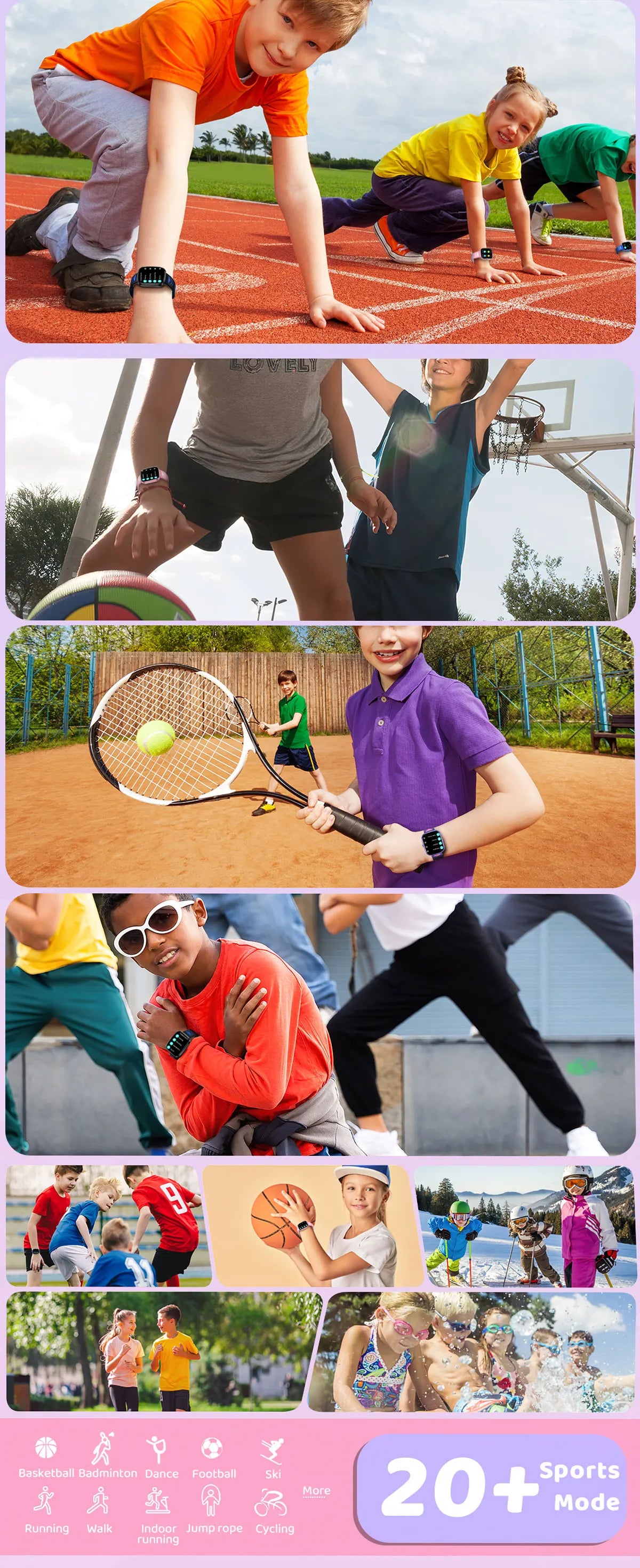 LIGE-Montre intelligente à écran tactile HD pour enfants, montre intelligente de jeux pour enfants, montre intelligente de musique, cadeau pour garçon et fille, IOS et Android, 2024