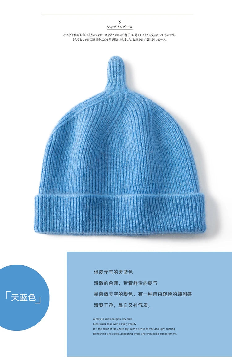 Garder au chaud chapeau d'hiver pour enfants unisexe tricot casquette enfants 100% cachemire Skullies chapeaux pour garçons Bonnet filles casquettes accessoires