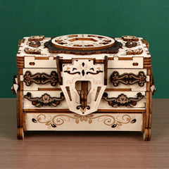 Boîte de rangement vintage en bois sculpté pour femme, puzzle 3D, boîte à bijoux classique, exquis, cadeau d'anniversaire, cadeau de Noël