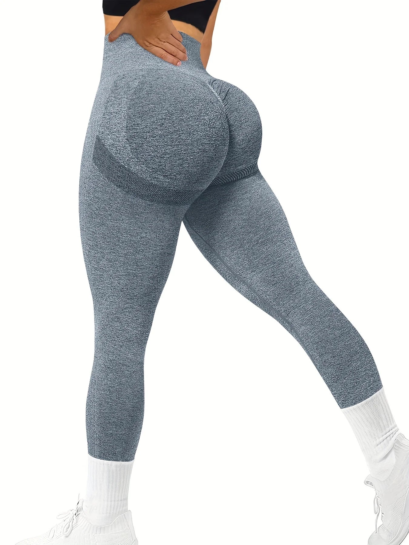 Women's Seamless Butt Lifting Workout Leggings, High Waist Yoga Pants, Compression Contour Tights