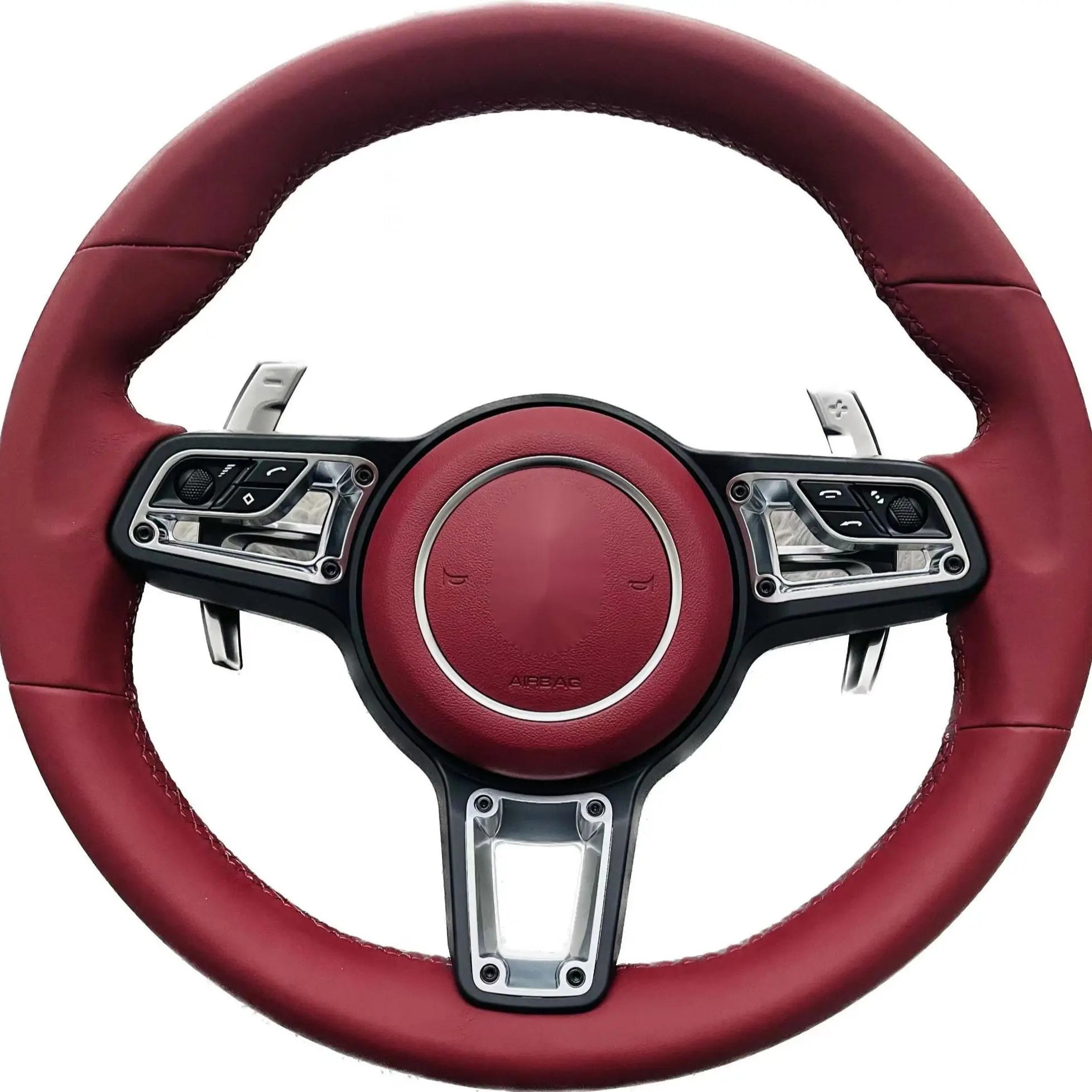 Embroidered steering wheel for Porsche Macan, New Collection, Panamera Taycan 718 Cayman 991 992 911 911.2 Carrera GT2 GT2RS GT3 GT3RS GT3 RS GT4