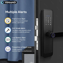Serrure à empreintes digitales, étanche, Wifi, télécommande, Bluetooth, TTLock, carte d'application, Code numérique, serrure de porte intelligente électronique sans clé