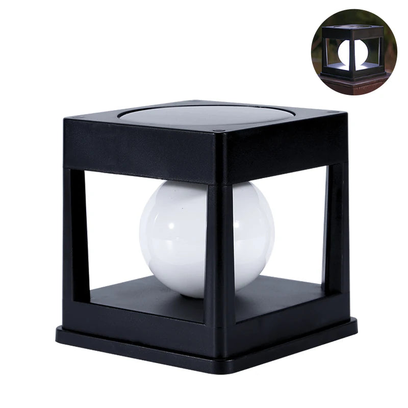 2-LED outdoor solar light, waterproof pillar lights, capital lights, for yards, lawns, walkways, gardens, camping.