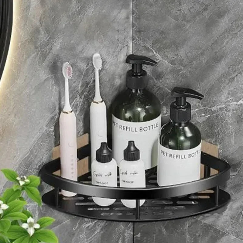 HOStorage-Étagère d'angle murale sans perçage T1, support de rangement pour douche