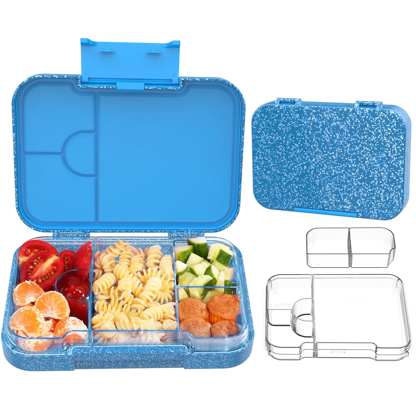 Boîte à lunch Bento pour enfants avec 4/6 compartiments, récipient alimentaire sans BPA, passe au micro-ondes et au lave-vaisselle pour les repas, l'école
