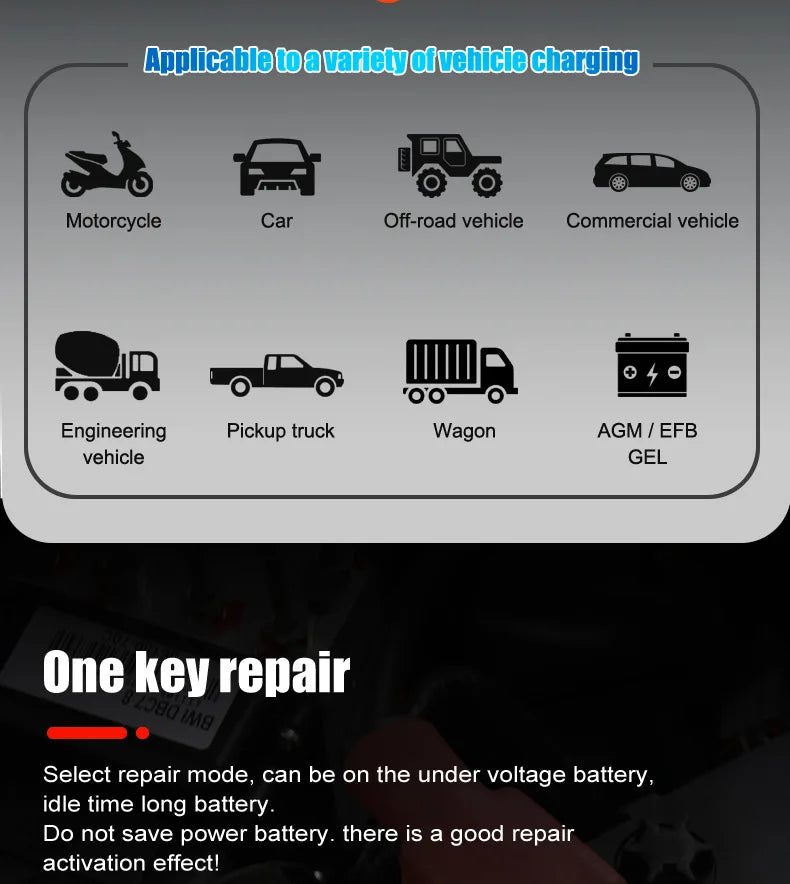 Chargeur de batterie intelligent pour voiture et moto, chargeurs de batterie au lithium, AGM GEL, plomb-acide, veFePO4, 20A, 10A, 12V, 24V