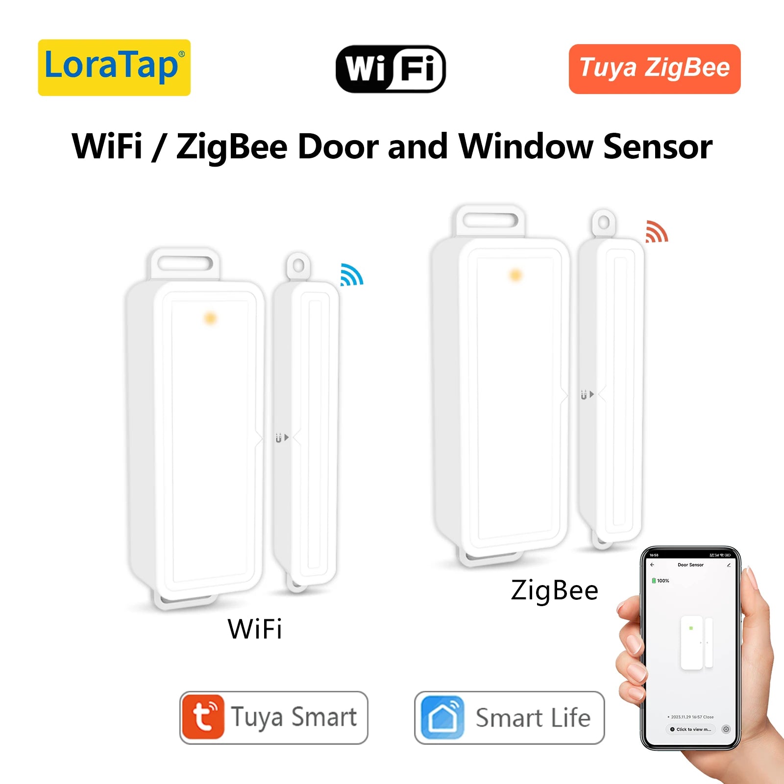 LoraTap Tuya Smart Life WiFi ZigBee capteur de porte et fenêtre interrupteur de scène télécommande alertes détecteurs Intelligence de la maison