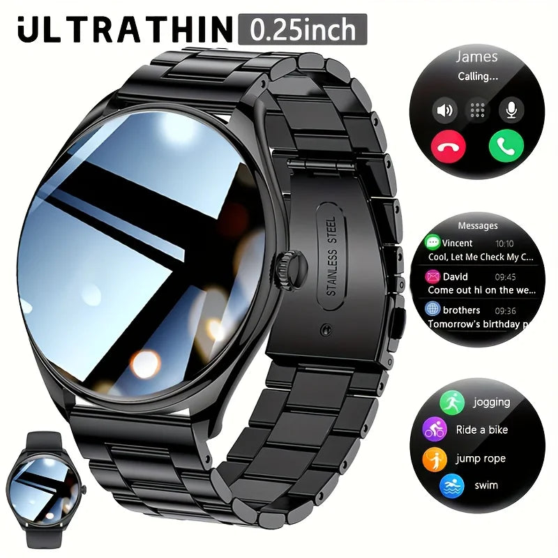 Montre connectée Utral mince pour femmes, écran AMOLED HD de 1.43 pouces, appel Bluetooth, traceur multi-sport, lecteur de musique, chargement USB, nouveauté 2025