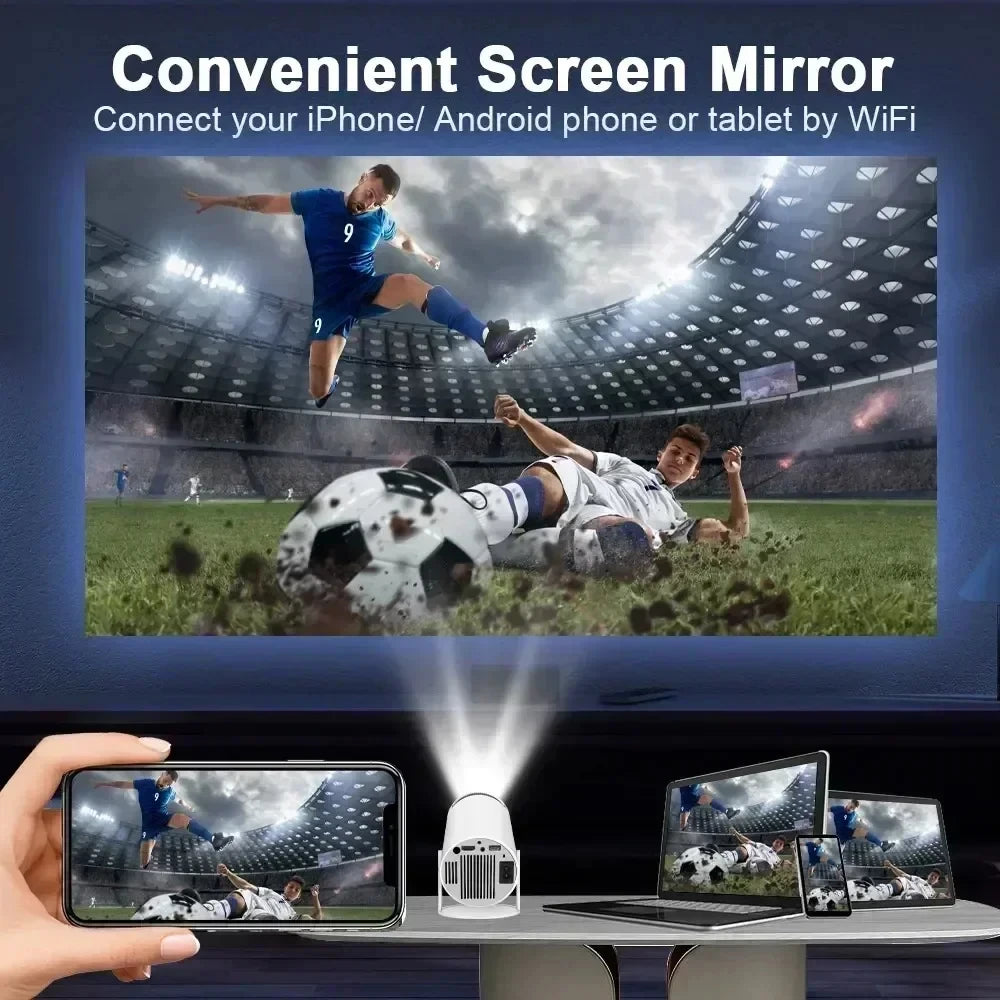 Projecteur de maison intelligente 1080P HDR10 4K pris en charge Mini projecteur Portable WiFi Bluetooth miroir d'écran projecteur de théâtre clé TV