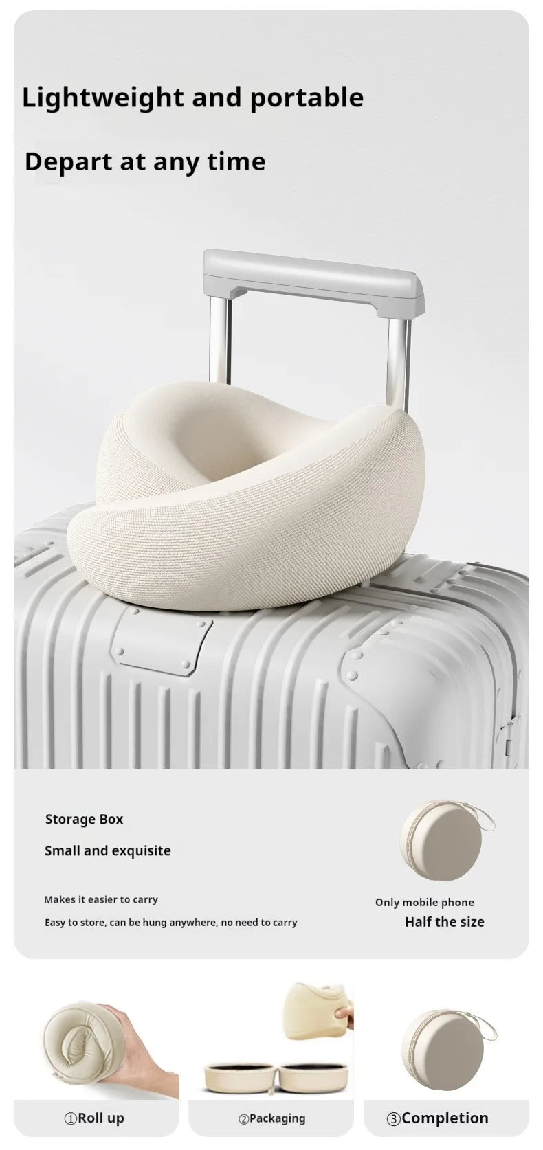 Oreiller de cou de voyage, coussin de cou de voyage, oreiller de voyage Durable en forme de U, oreiller d'avion Non déformé