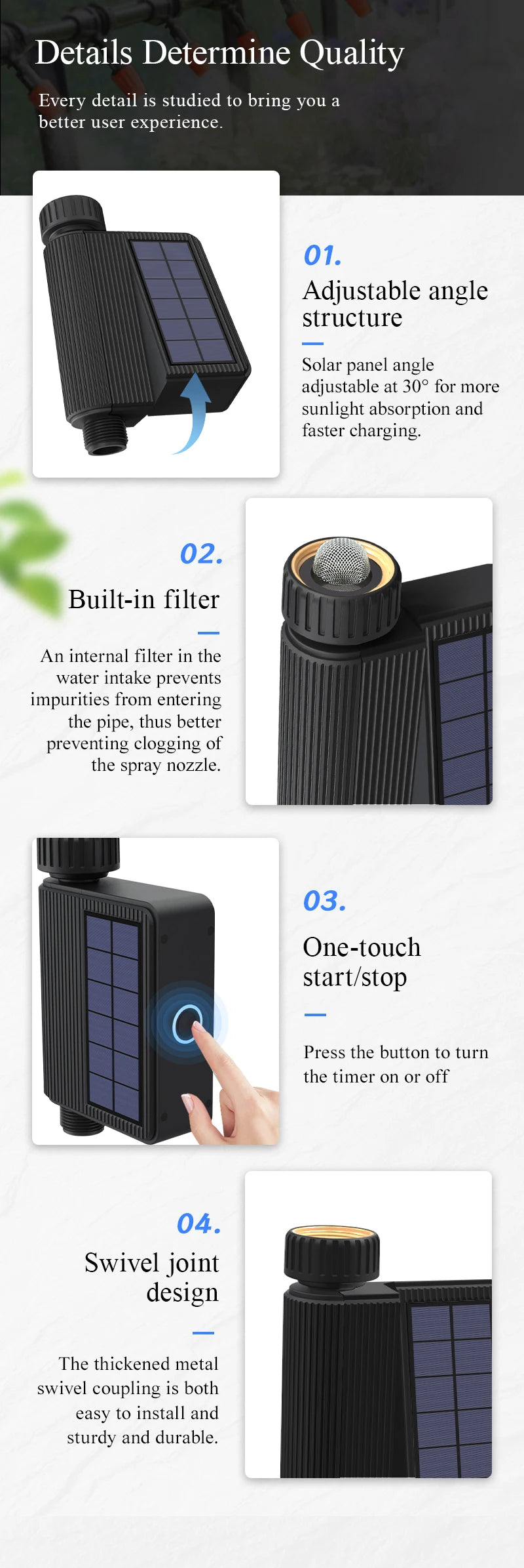 Tuya Smart WiFi Watering Timer, Solar Powered Drip Irrigation System, Built-in Water Flow Recorder, Water Controller