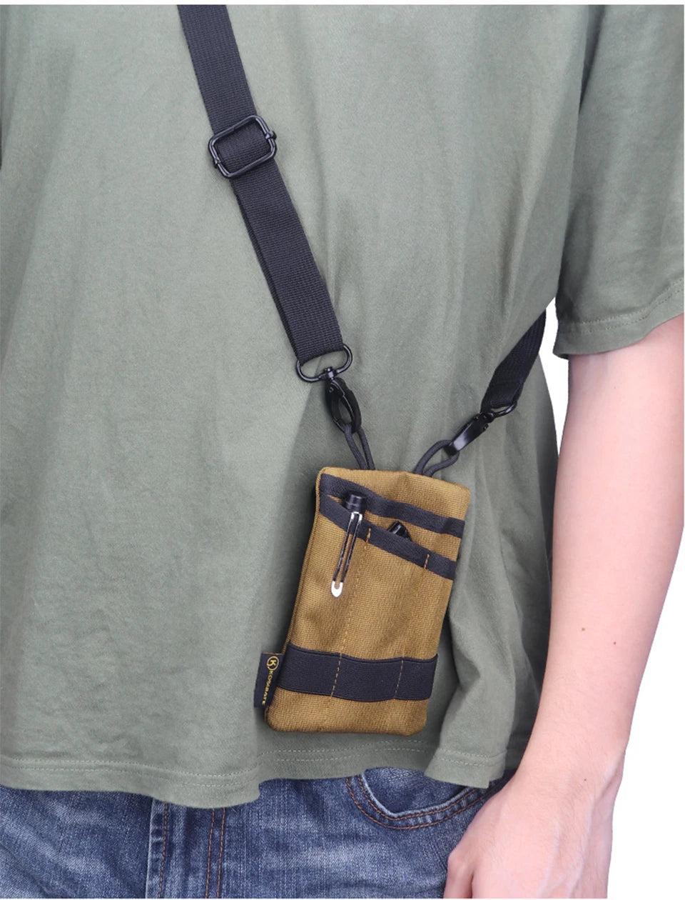 Sac tactique EDC sac portefeuille mini sac de taille clé de carte avec sac de taille camping, randonnée, chasse, pêche, porte-monnaie en plein air