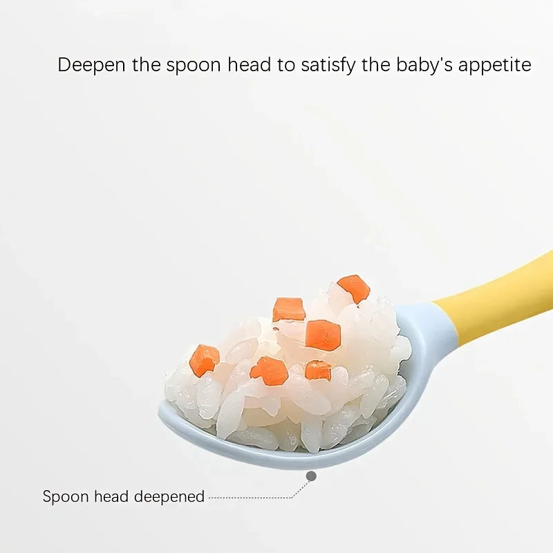 Ensemble fourchette et cuillère pour bébé, ustensiles pliables pour tout-petits, poignée en Silicone souple, vaisselle d'entraînement, outils d'auto-alimentation pour nourrissons et enfants BP