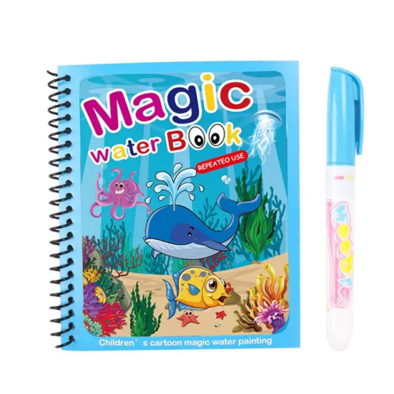 1 livre + 1 stylo livre de coloriage réutilisable livre de peinture à l'eau éducation précoce sensorielle Puzzle dessin jouets