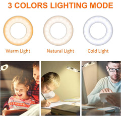 48 LED lampe de bureau Clip USB livre lumière chevet 360 °   Protection oculaire flexible, lampe de lecture à col de cygne, luminosité réglable, niveau 3