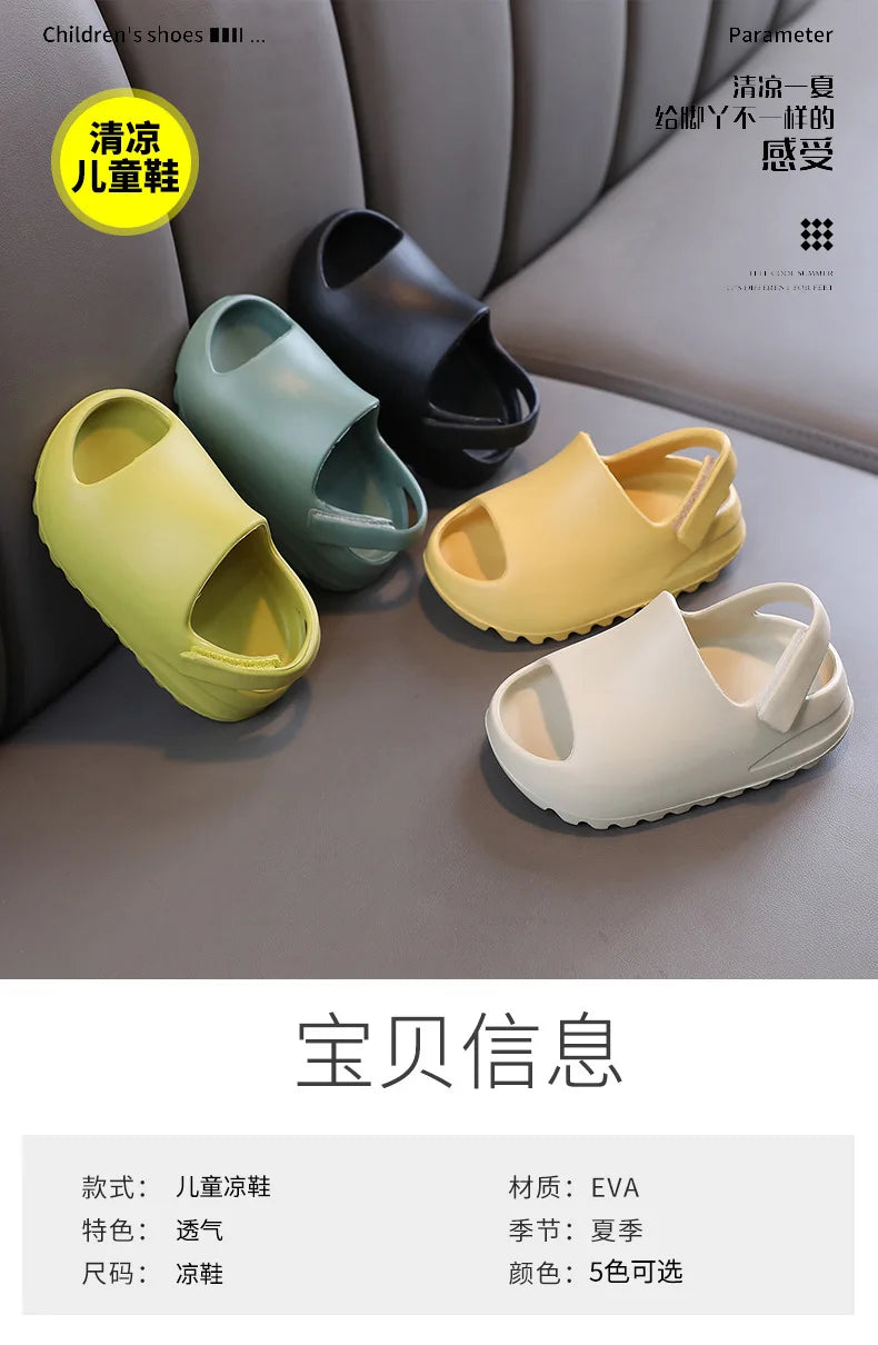 Pantoufles d'été pour enfants, vente en gros, chaussures de plage, commerce extérieur, chaussures trouées pour petits enfants, chaussures pour bébés