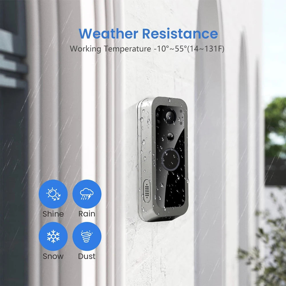 Tuya Smart Life 1080P WiFi vidéo sonnette batterie 100% système d'interphone de porte sans fil PIR caméra extérieure 5 pouces écran de moniteur