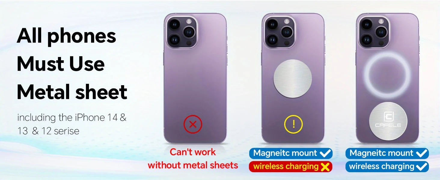 Support de téléphone magnétique pour voiture, Support de téléphone magnétique rotatif à 360 degrés pour téléphone portable de voiture, Support universel pour tableau de bord