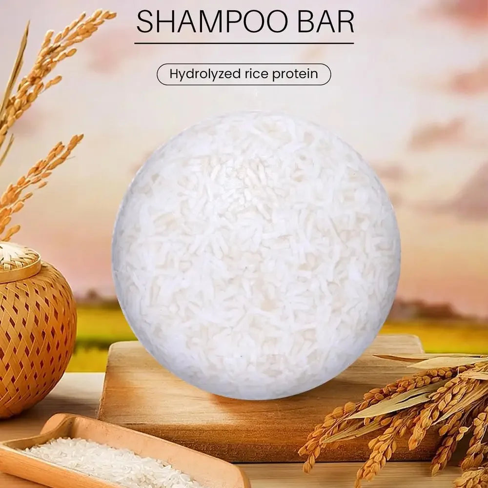 Shampoing au riz biologique, barre de savon, savon revitalisant sans huile, protéines d'eau de riz, nourrissant, Anti-perte, pour la croissance des cheveux