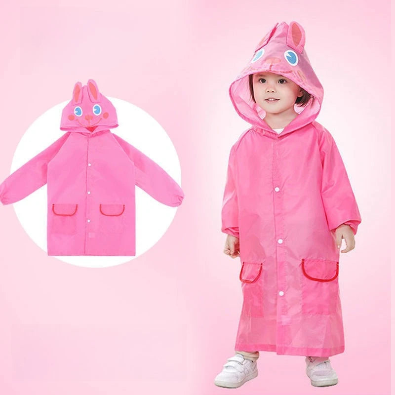 Cape de pluie de dessin animé mignon pour enfants – Poncho imperméable pour garçons/filles, maternelle et école primaire