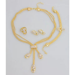 Ensemble de Bijoux en Forme de Carillon pour Femme, Bijoux en Or et Argent, Perles, Collier, Boucles d'Oreilles, Bracelet, Bagues, Livraison Gratuite, Dernière Mode