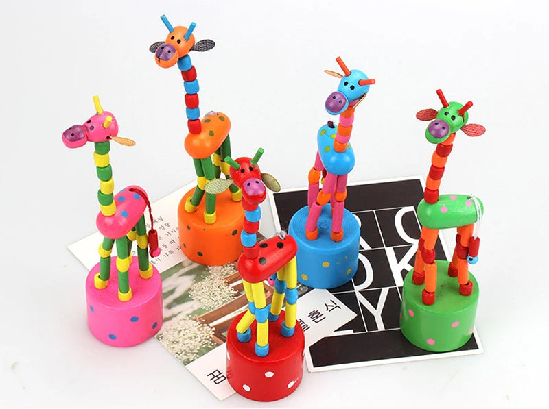 Jouets éducatifs Montessori en bois pour enfants, exercice d'apprentissage précoce, doigts de bébé, matériaux flexibles, jouet girafe, cadeaux