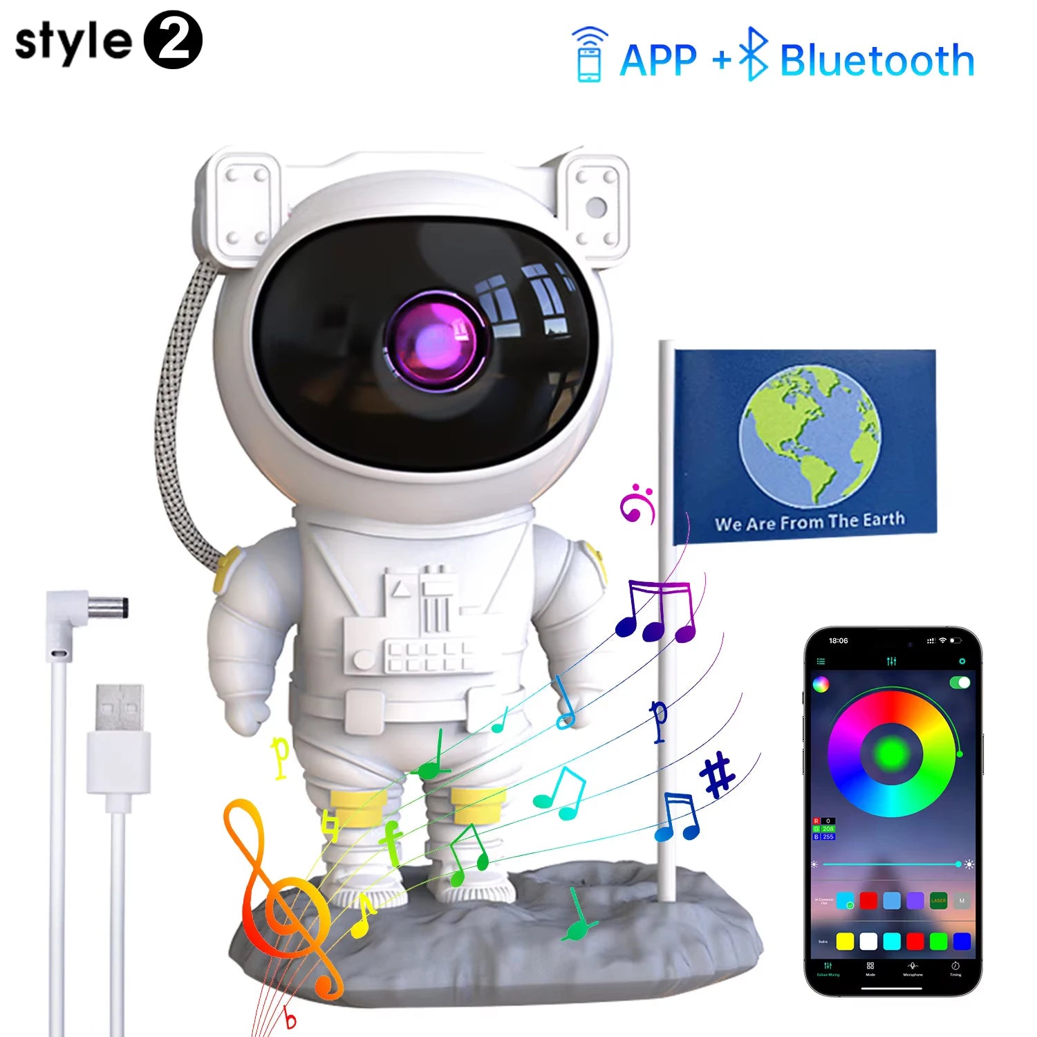 Projecteur d'étoiles pour enfants, veilleuse avec télécommande 360 ° Éclairage de galaxie de nébuleuse d'astronaute de conception réglable pour enfants adultes
