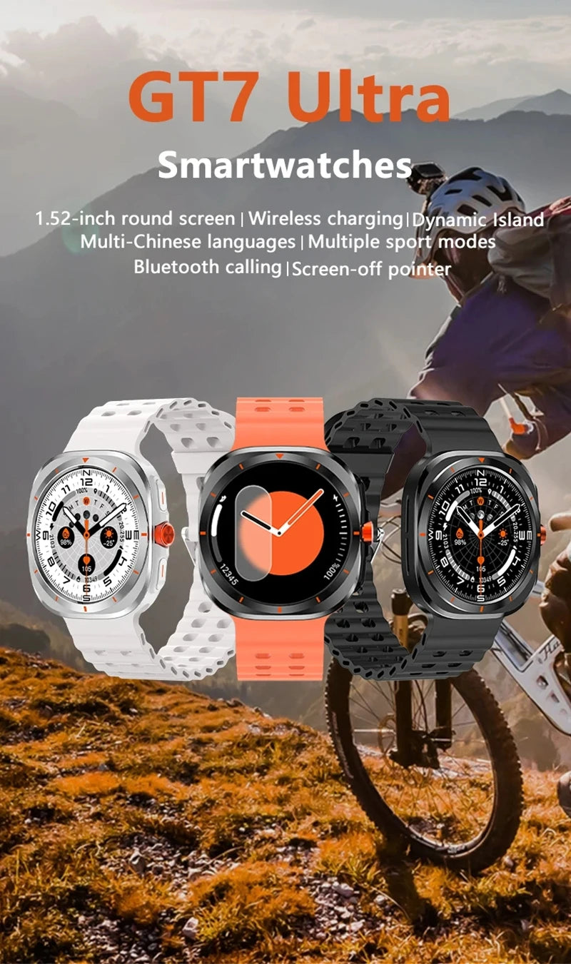 2025 nouvelle montre intelligente GT7 Ultra 1.52 pouces AMOLED HD affichage Bluetooth parlant sport Smartwatch hommes femmes montre cadeau