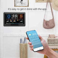 Tuya WIFI Station météo intelligente écran couleur APP contrôle météo réveil intérieur et extérieur température humidité mètre