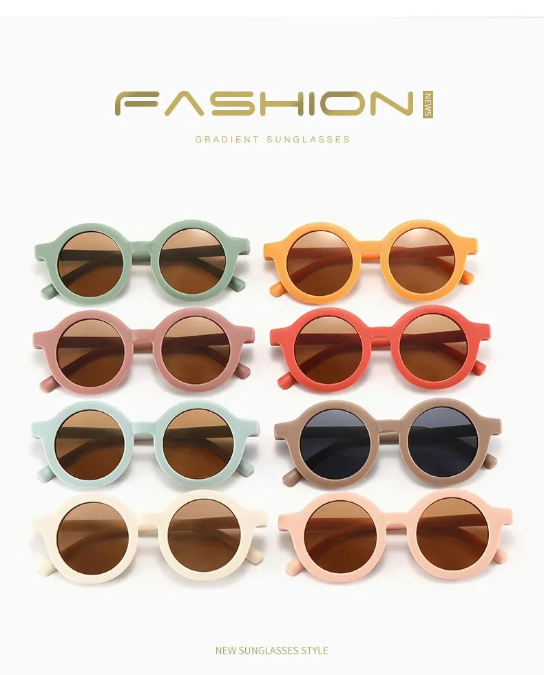 Lunettes de soleil tendance pour enfants de 1 à 8 ans, verres dépoli et décoratifs