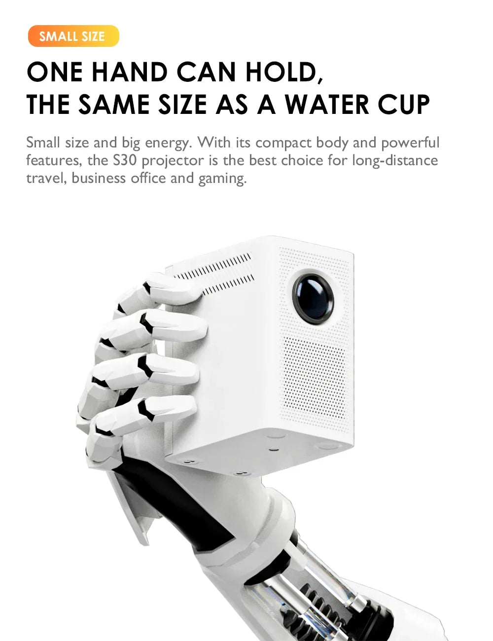 S30MAX Android Wifi 4k projecteur Portable intelligent avec WiFi et Bluetooth poche extérieure 4K 9500L Android 7.0 projecteur