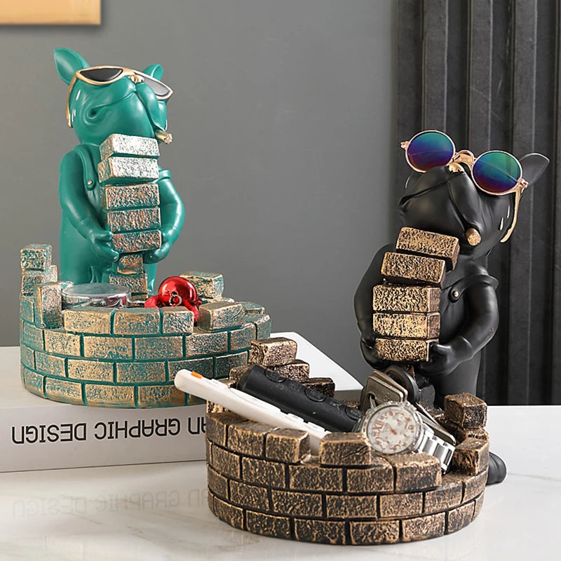 Dog Statue Storage Box, Animal Ornament, Resin Art Sculpture, Home Decoration, Study Ornament