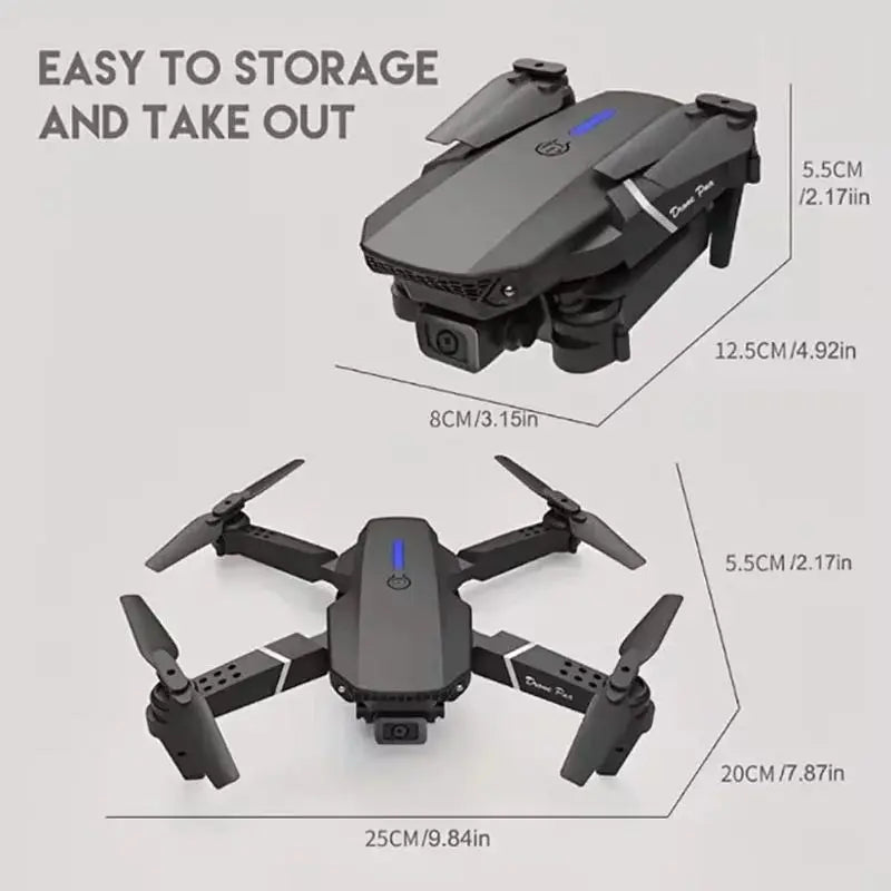 2024 nouveau E88 Pro WIFI FPV Drone grand Angle HD 4K 1080P caméra hauteur tenir RC pliable quadrirotor hélicoptère jouets cadeau