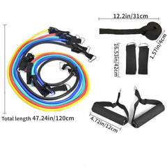 11 pièces/ensemble corde de traction, bandes de résistance, équipement de Fitness Portable, sangle de cheville, extenseur de poitrine, bande d'exercice élastique