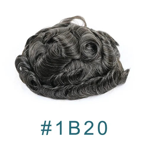 100% cheveux humains hommes toupet naissance des cheveux naturelle pleine peau Pu Base Durable mince 0.1mm hommes perruques unité de remplacement prothèse capillaire