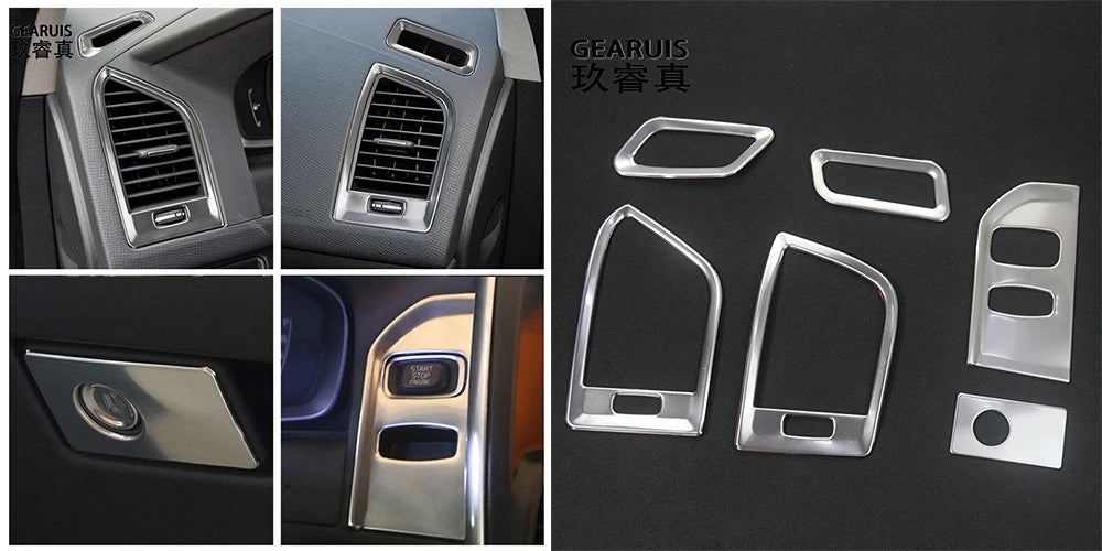 Pour Volvo XC60 2009-2017 accessoires d'intérieur automobile Console centrale AC tableau de bord sortie d'air clé de voiture panneau de démarrage revêtement d'habillage autocollant