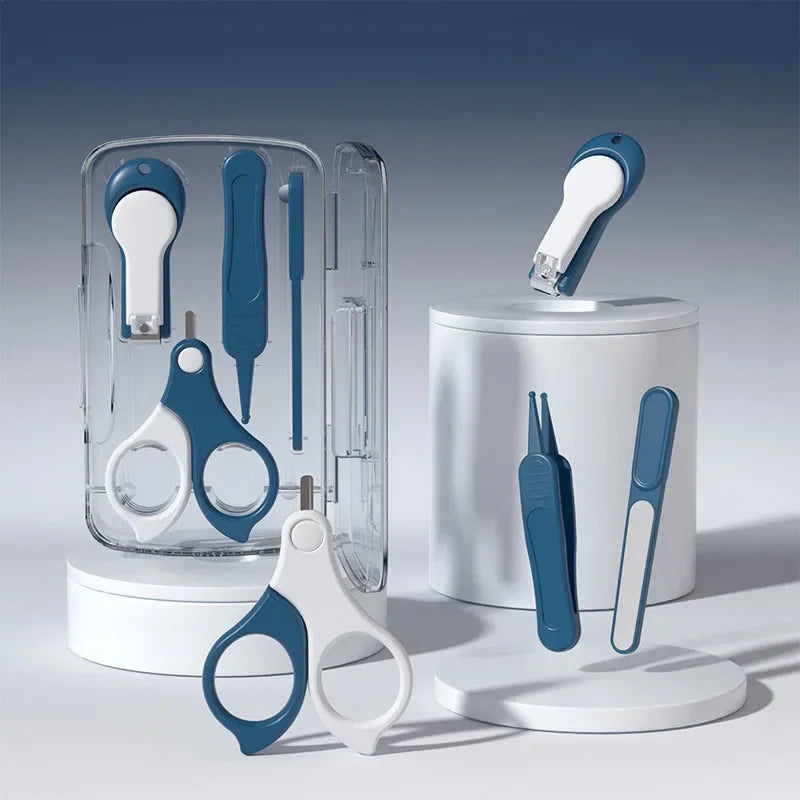 Ciseaux à Ongles pour Nouveau-né, Outil de Soins pour Bébé, Sûr, Portable, Coupe-Ongles, Pince à Épiler avec Boîte, Kit de Manucure pour Enfants