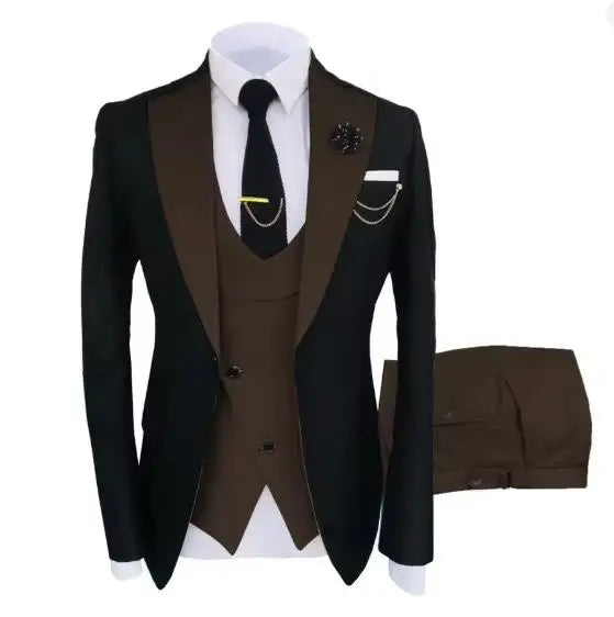 New Men's Suit Popular Luxury Clothing Party Stage Men's Suit Groomsmen Regular Fit Tuxedo 3 Piece Set Jacket + Pants + Vest