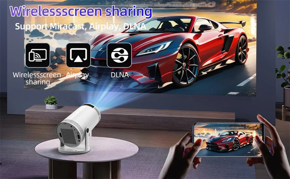 Projecteur domestique 4K 1280*720P double Wifi HDMI 260ANSI 180 ° Projecteur portatif extérieur flexible de cinéma vidéo BT5.0 nouveau PK HY300 Pro