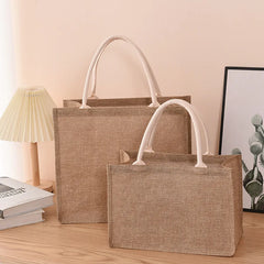 Sac à main en jute de coton peint à la main, sac en chanvre, sac en lin, sac à provisions, sac recouvert de film, sac à main imperméable