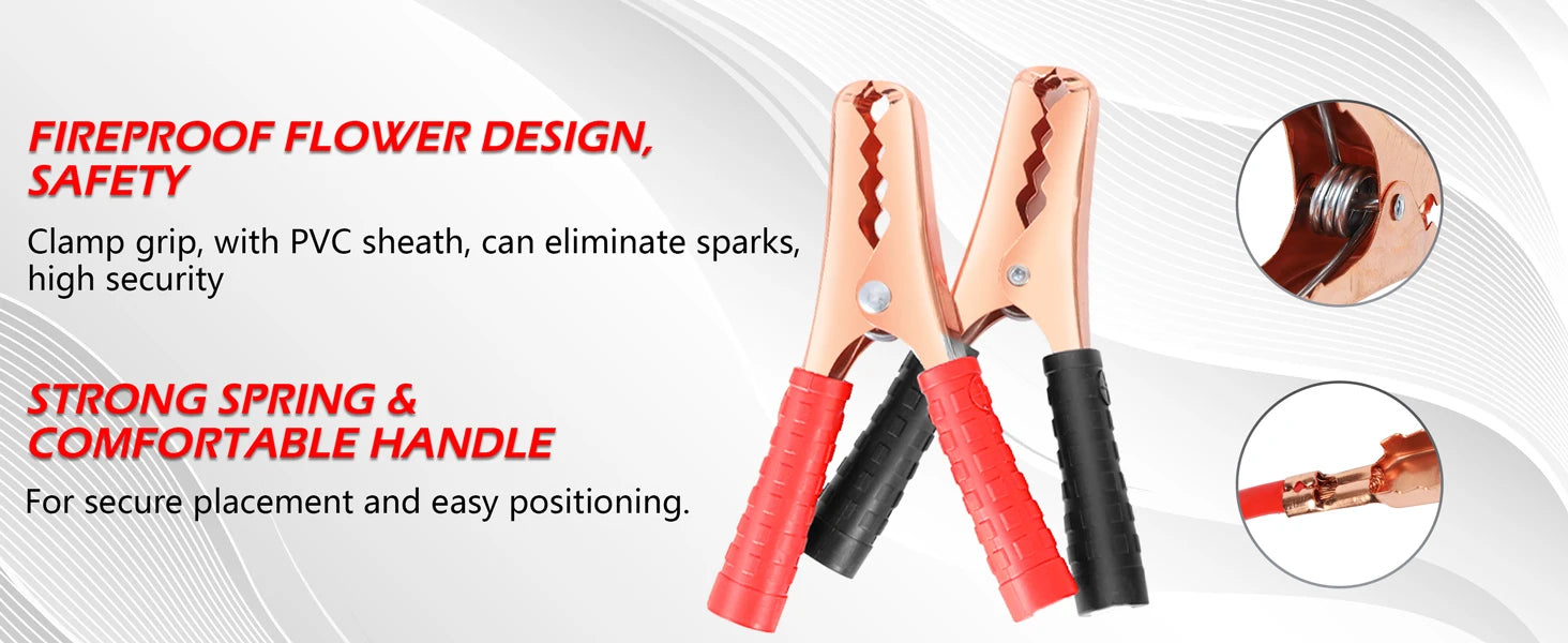 Car Battery Jump Start Cable | For Car/SUV/Truck | Emergency Ignition | Quick Start Power Booster Cable - 1.5m
