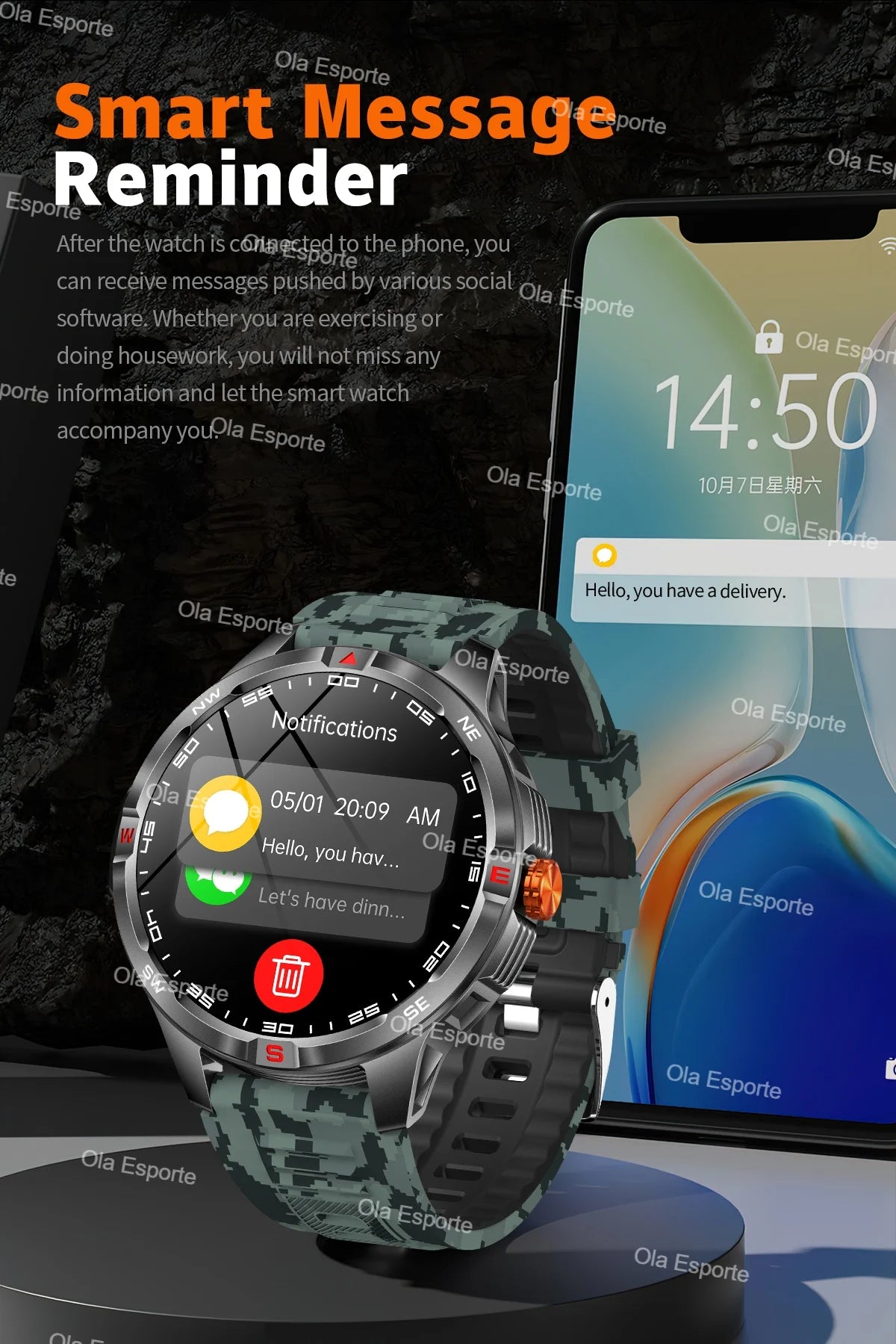 Montre intelligente 2025 boussole étanche surveillance de la santé et du sommeil grande capacité de batterie plus de 100 Modes de Sport hommes femmes Smartwatch en plein air