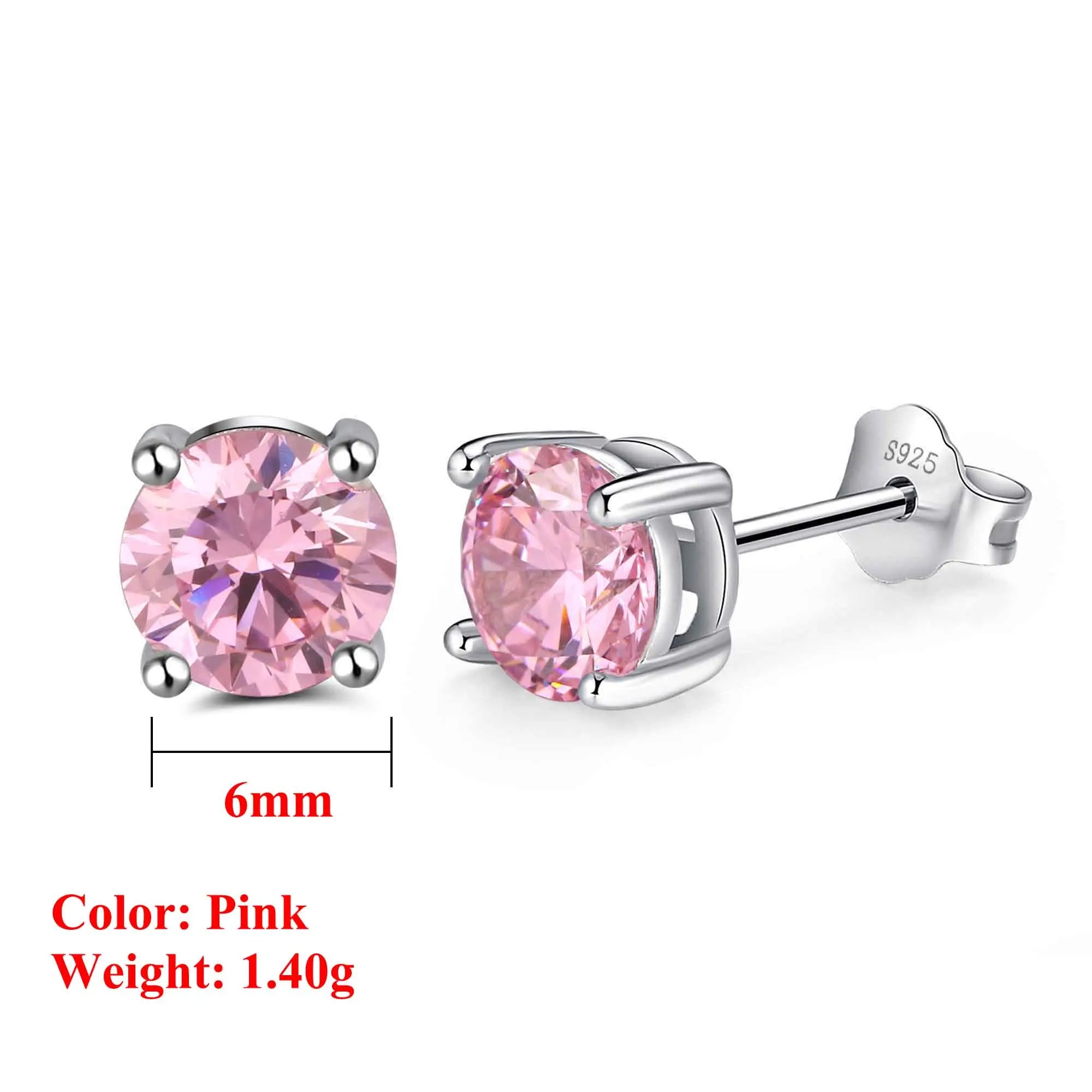 Effie Queen 925 boucles d'oreilles en argent Sterling pierre de naissance pour femmes AAA Zircon cubique 12 couleurs boucles d'oreilles mode fille bijoux SE84