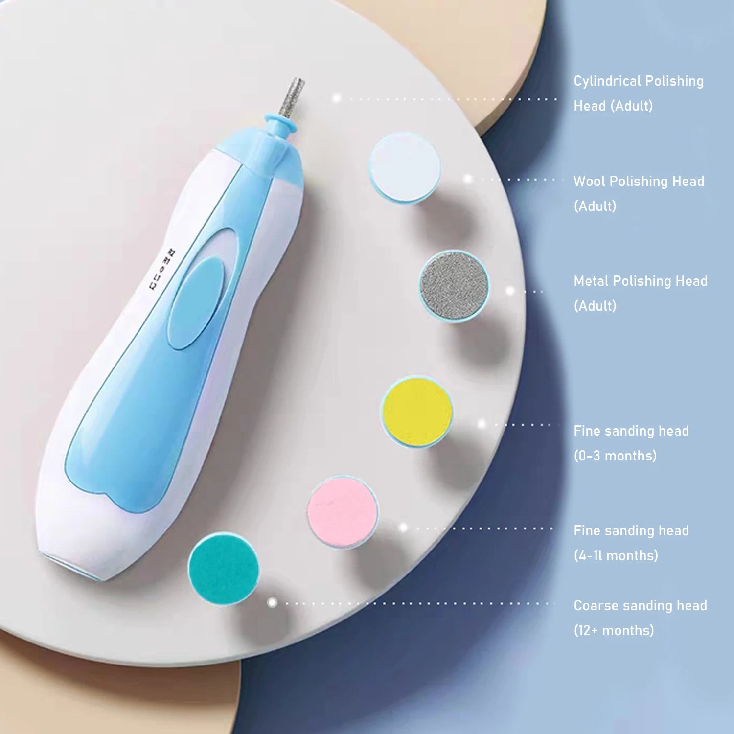 Lime à ongles électrique pour bébé, coupe-ongles pour tout-petits, ensemble de soins des ongles, ciseaux à ongles, bleu, rose, pour garçons et filles, sans danger pour les mains du bébé