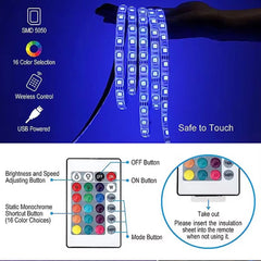 Bande Lumineuse LED RVB avec Contrôle Bluetooth, USB 5V, Rétro-Éclairage TV, Décoration de ix, Mariage