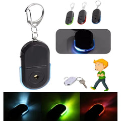 Localisateur intelligent de clés anti-perte, sifflet LED, alarme sonore clignotante avec porte-clés