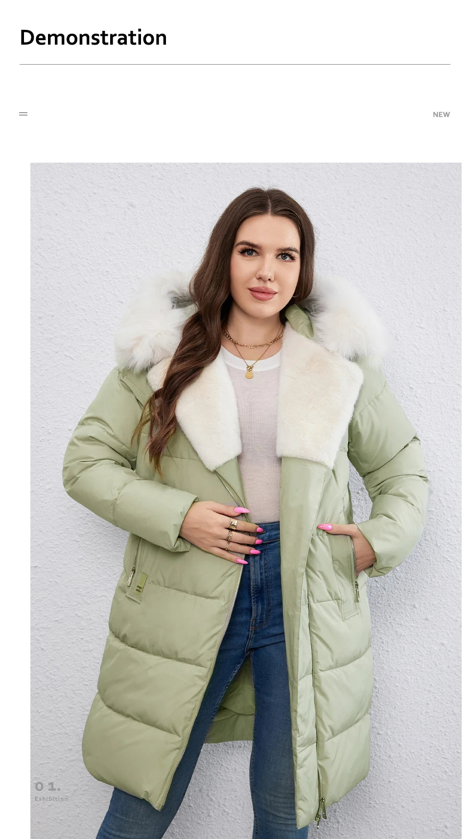 HaiLuoZi-Doudoune Longue en Coton pour Femme avec Ceinture en Fourrure, Manteau à Revers, Fermeture Éclair Indépendante, Vêtements d'Extérieur, Nouvelle Collection Hiver 2023, 1171